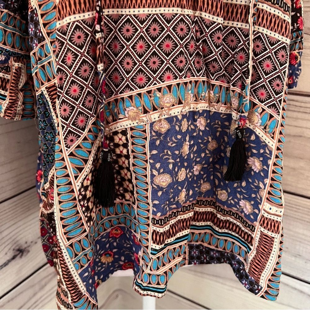 American Eagle Patchwork Patterned Lace Up Neckli… - image 4